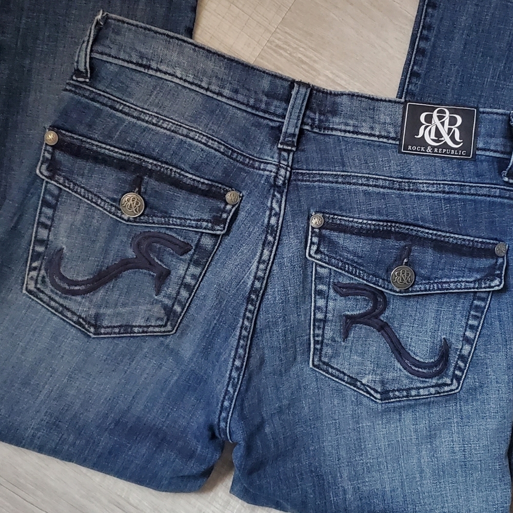 Rock & Republic boot cut dark blue wash